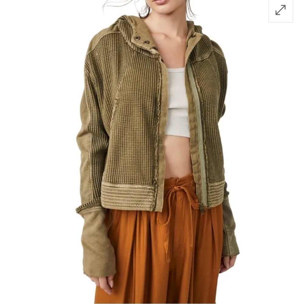 Free People One Mason Hoodie in Fawn Size S NWT